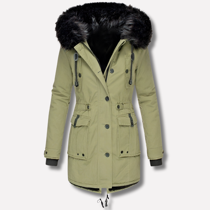 Moderne dames parka jas, perfect als warme buitenjas. Met capuchon, flapzakken en comfortabele pasvorm.