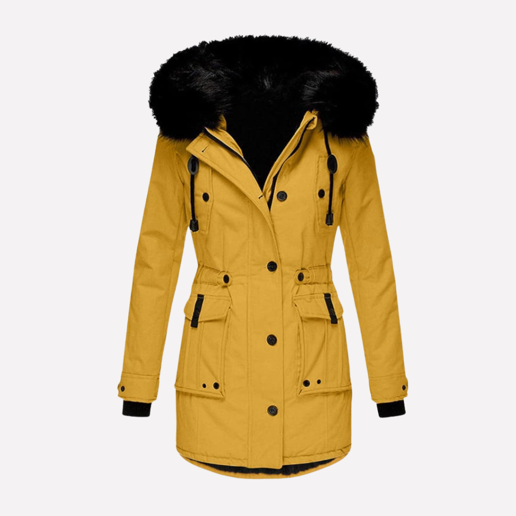 Veelzijdige dames parka jas, warm en comfortabel. Voorzien van capuchon en flapzakken, perfect voor herfst/winter.