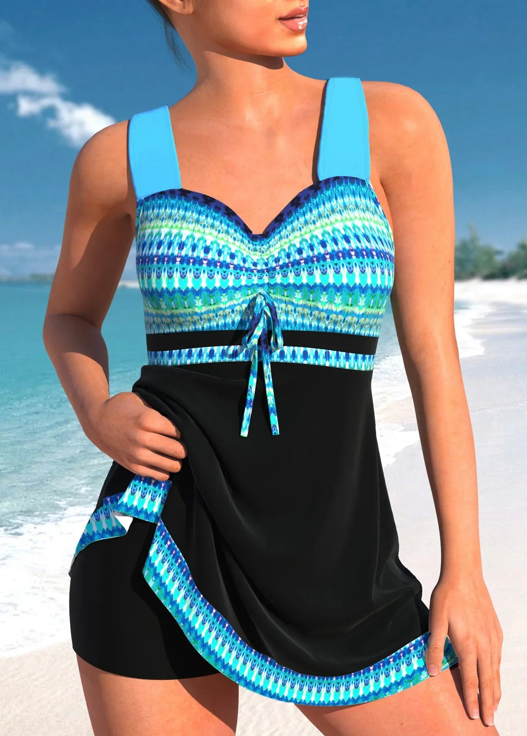 Comfortabele dames tankini zwemtop voor een zorgeloze zomerdag. Perfecte pasvorm voor elk figuur, inclusief plus size.