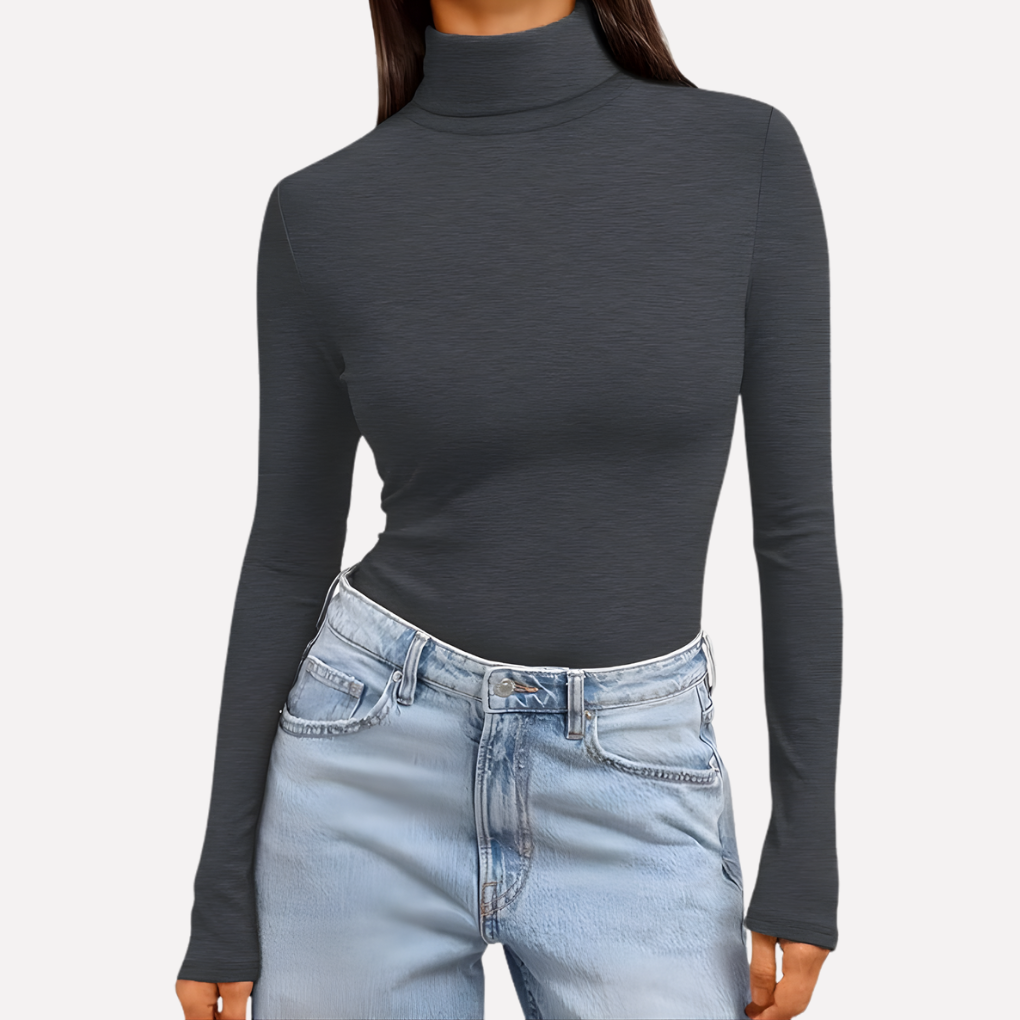 Stijlvolle dames turtleneck top met lange mouwen, ideaal als veelzijdige basislaag voor dagelijkse casual mode.