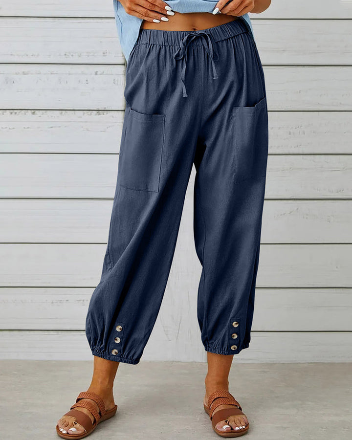 Stijlvolle damesbroek Olivia: hooggetailleerd met wijde pijpen voor ultiem comfort & een modieuze look.