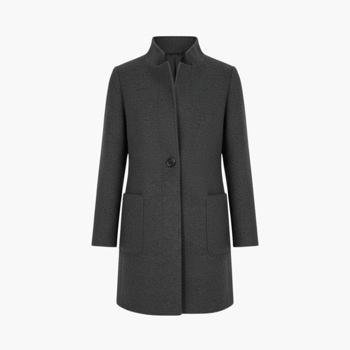 Lange mouwen damesjas met opstaande kraag, een praktische en stijlvolle keuze voor modebewuste vrouwen in elk seizoen.