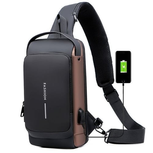 Veelzijdige heren anti-diefstal tas, geschikt als crossbodytas of schoudertas voor elke gelegenheid.