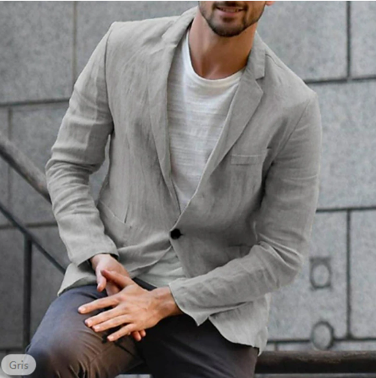 Stijlvolle heren casual blazer, single-breasted, perfect voor zakelijk casual en elke gelegenheid. Comfortabel en modieus.