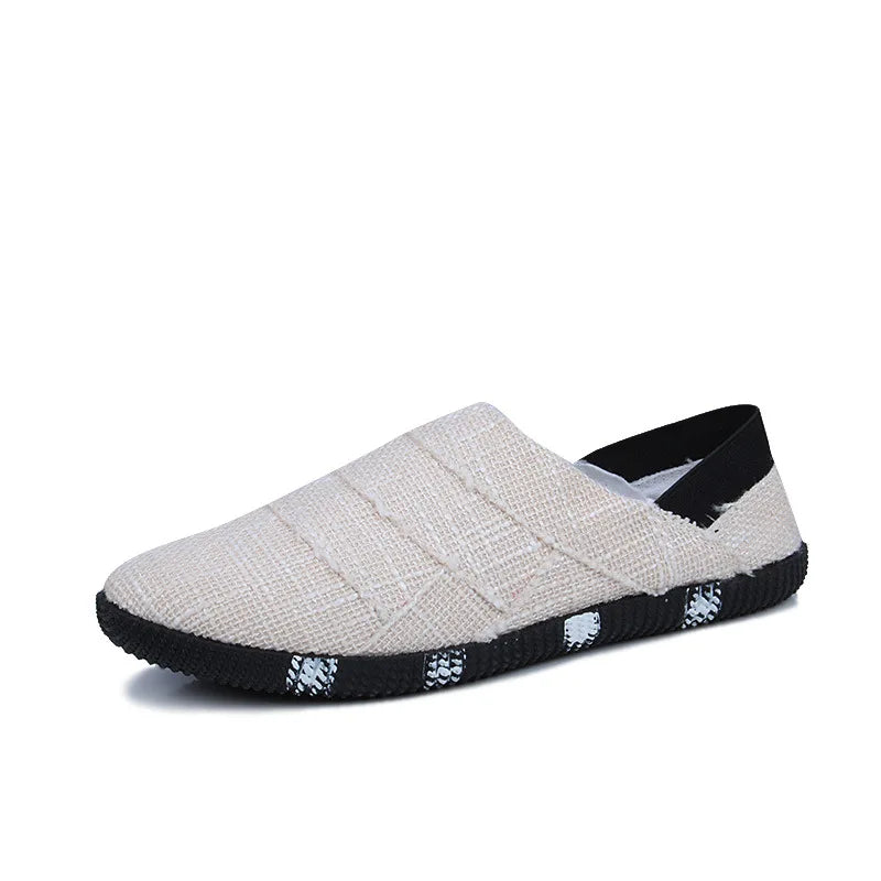 Zomerse Elias heren espadrilles. Stijlvolle canvas instappers met hennepzool, perfect voor een comfortabele en lichte look.