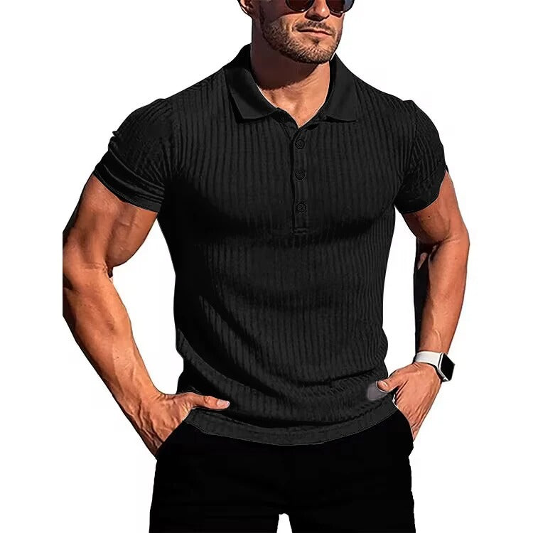 Ademend comfortabel heren polo shirt, slim fit met korte mouwen en knopsluiting, perfect voor dagelijks gebruik.