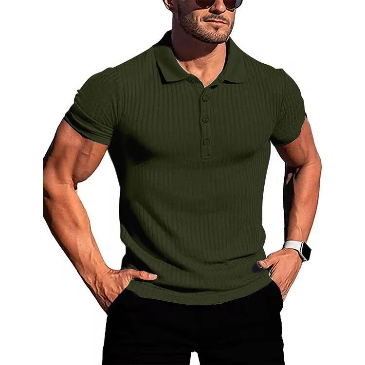 Sportief ademend heren polo shirt, comfortabel en veelzijdig met korte mouwen en knopsluiting voor casual stijl.