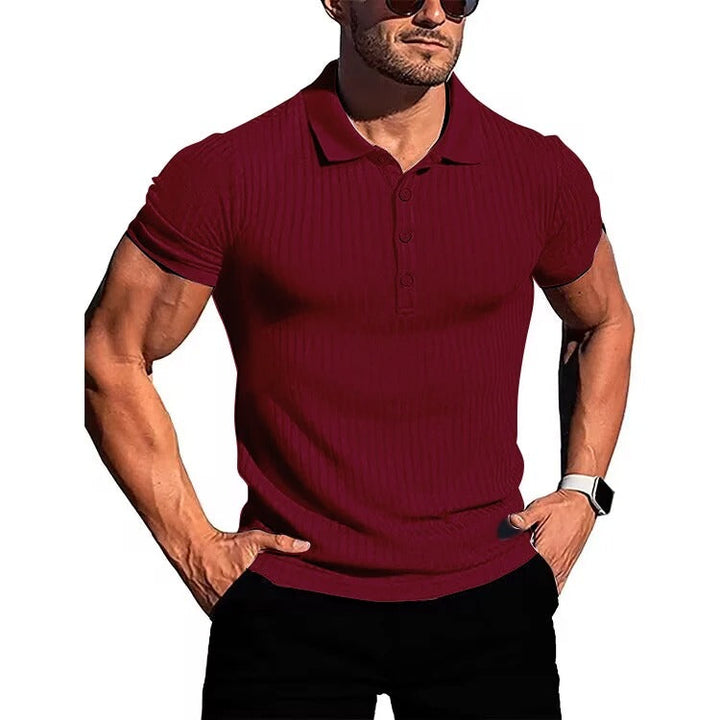 Moderne heren polo, ademend en comfortabel met slim fit pasvorm en stijlvolle knopsluiting voor zomerkleding.