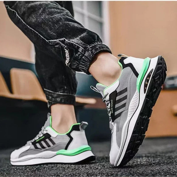Heren retro sneakers met stevige antislipzool en klassieke vetersluiting voor optimale grip en comfort.