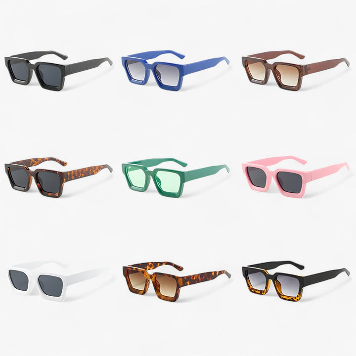 Chique heren retro zonnebril met vierkante vorm. Dit accessoire biedt UV400 bescherming en comfort.