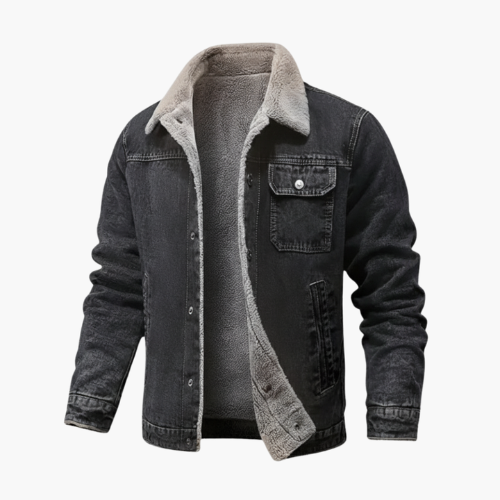 Stijlvolle heren spijkerjas met warme fleece voering. Perfecte casual winterjas voor mannen.