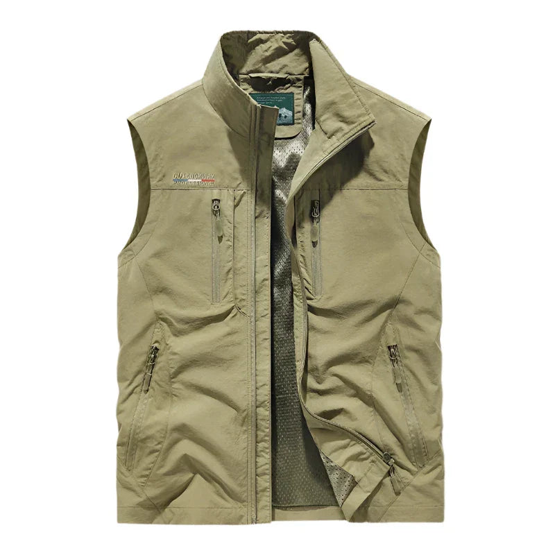 Donkerblauwe waterdichte heren bodywarmer, comfortabel vest en mouwloos, ook beschikbaar in grote maten.