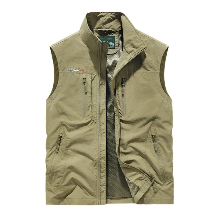 Donkerblauwe waterdichte heren bodywarmer, comfortabel vest en mouwloos, ook beschikbaar in grote maten.