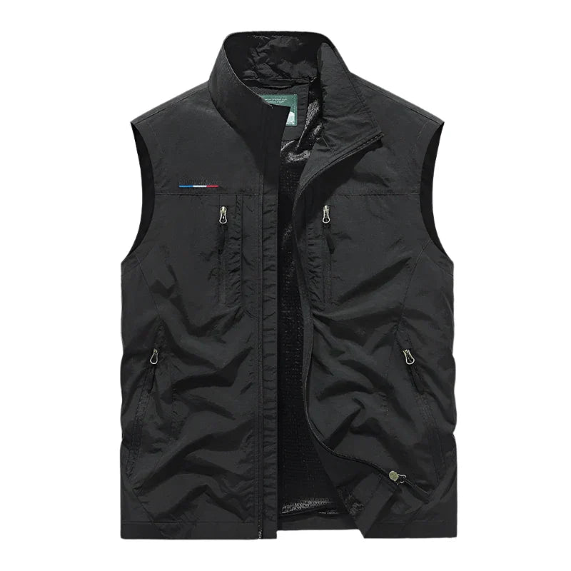 Comfortabele heren waterdichte bodywarmer in oranje, perfect casual vest voor koude dagen en outdoor.