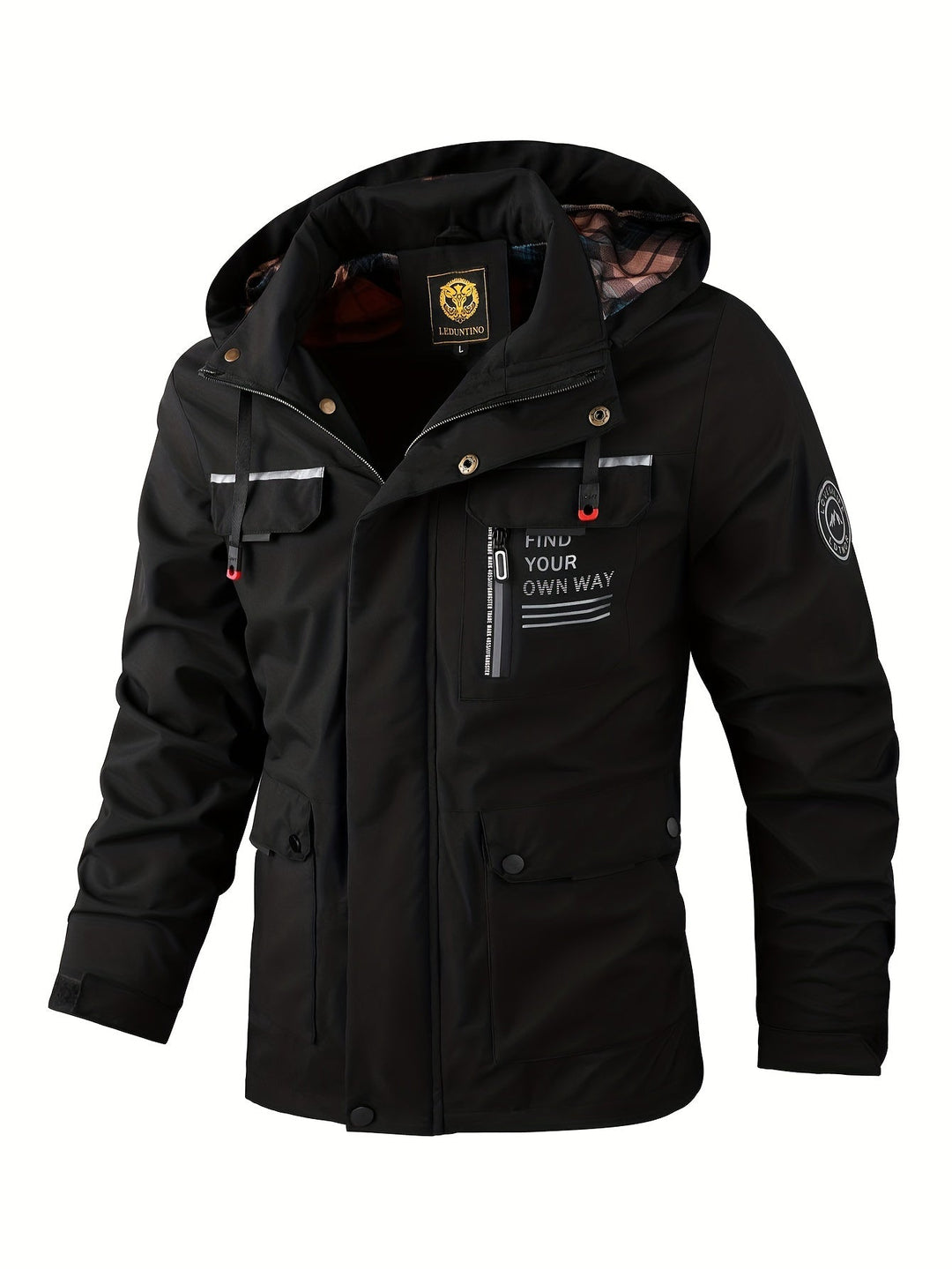 Stijlvolle heren waterdichte winterjas met capuchon, perfect voor outdoor avonturen. Warm, winddicht en comfortabel.