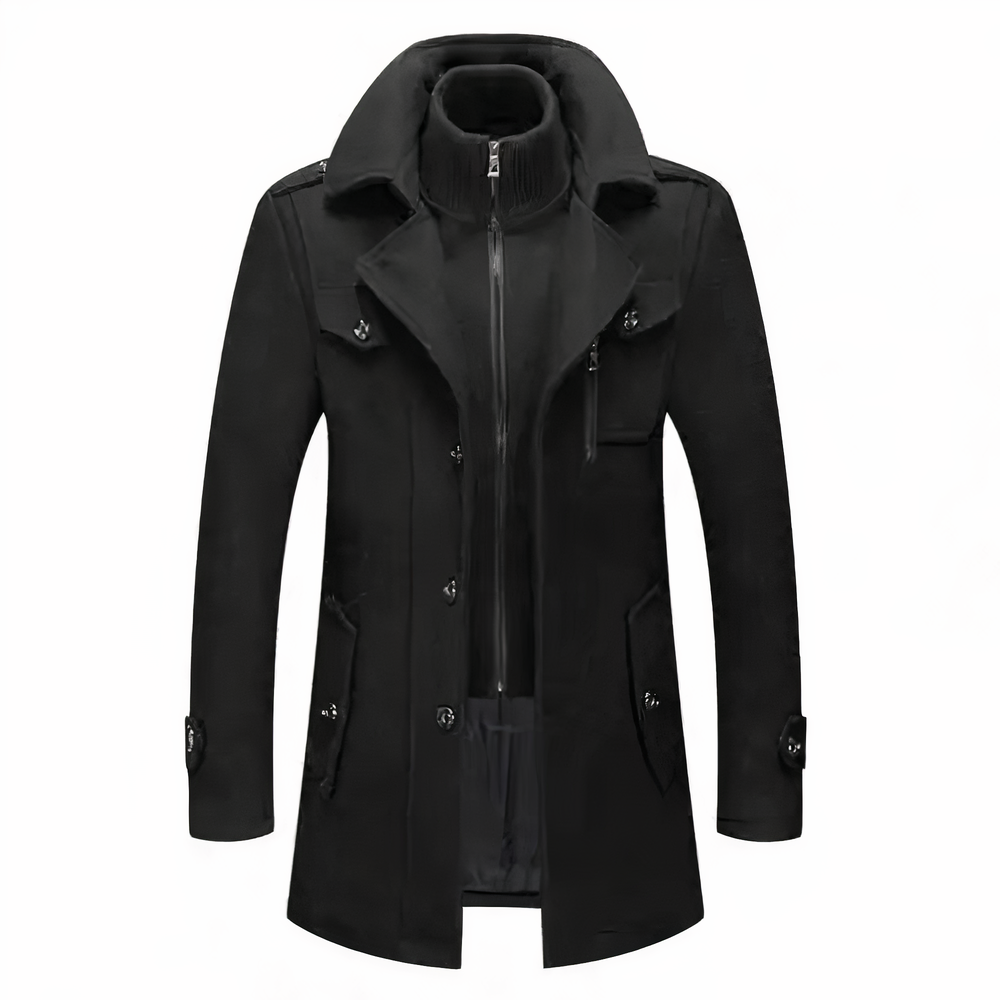 Stijlvolle herenjas 'Milan' met dubbele kraag, perfect voor een moderne smart-casual look.