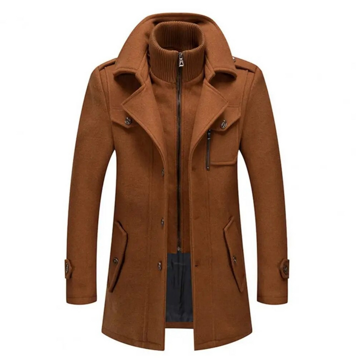 Modieuze herenjas 'Milan' met dubbele kraag voor veelzijdige casual en smart-casual herenkleding.
