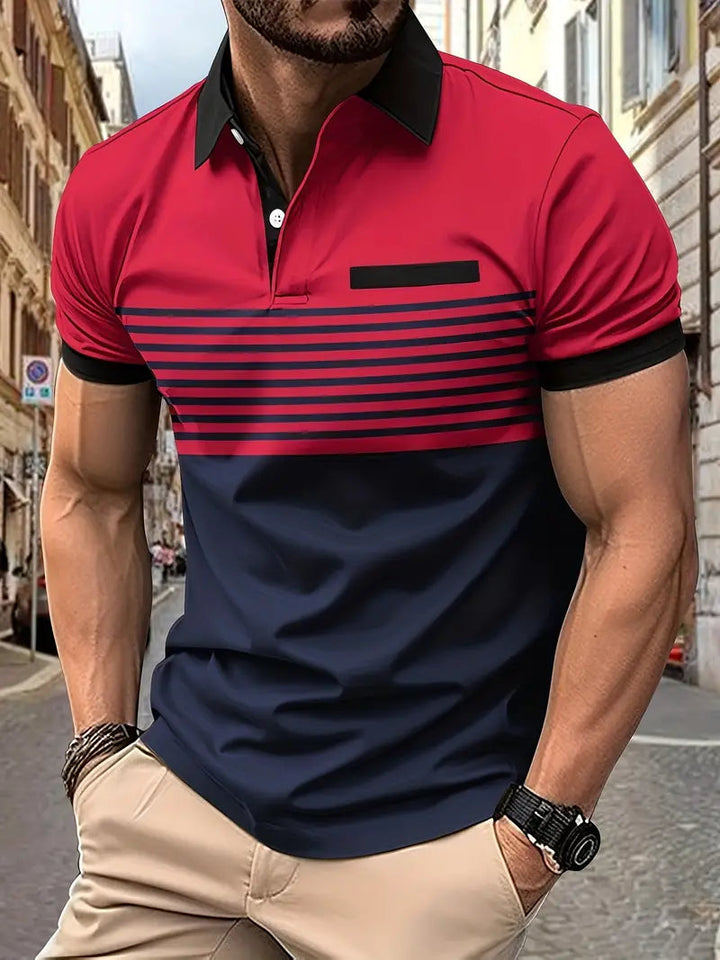 Stijlvolle herenpolo met korte mouwen, ideaal voor een casual zomerlook. Comfortabele regular fit en veelzijdig.