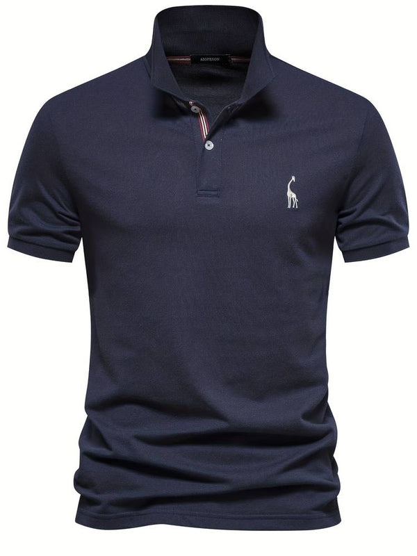 Stijlvolle herenpolo Wessel van ademende katoenmix met korte mouwen, perfect voor casual en formele gelegenheden.