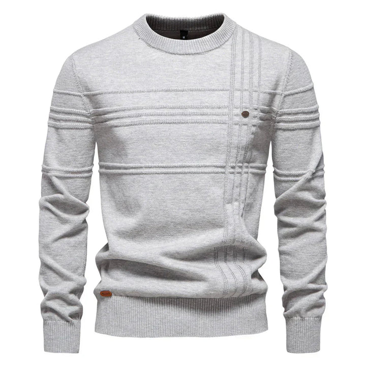 Stijlvolle herentrui met ronde hals, ideaal voor comfort en een elegante casual look in het najaar.