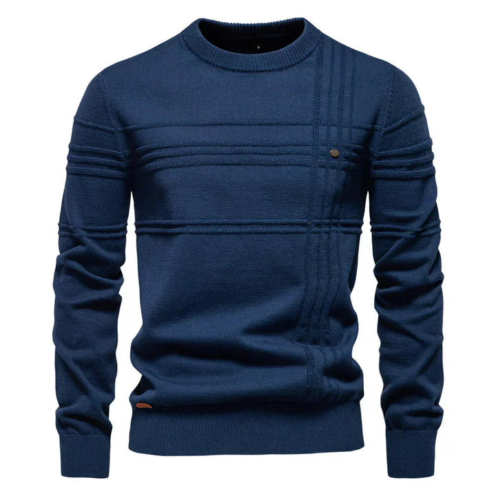 Veelzijdige herentrui, ronde hals, combineert comfort met een tijdloos elegante stijl voor elke man.