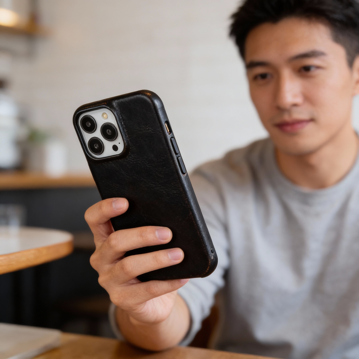 Draadloos opladen iPhone hoes. Stijlvolle beschermhoes die je telefoon veilig houdt.