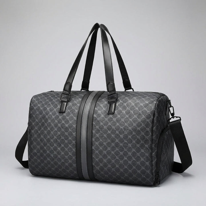 Functionele rechthoekige reistas met uniek dambordpatroon. Ruime duffelbag voor vakantie en georganiseerde bagage.
