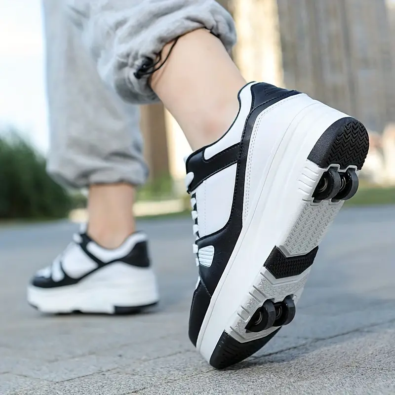 Grijze skateschoenen voor meisjes met uitneembare wieltjes; comfortabel en stijlvol voor buiten.