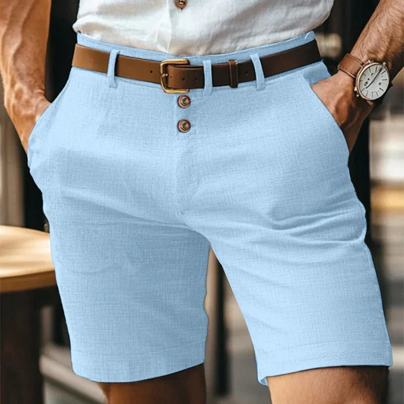 Ademende vintage slim-fit shorts Lennart voor heren, perfect voor zomerse casual outfits.