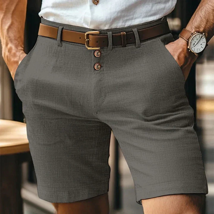 Vintage-geïnspireerde Lennart heren zomershorts, ademend en slim-fit, voor elke casual gelegenheid.