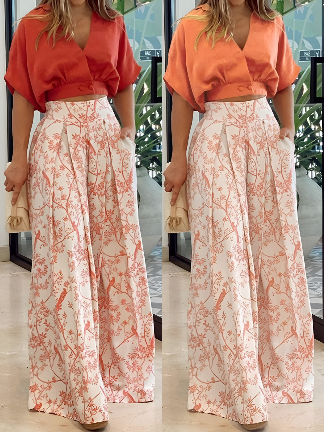 Dames tweedelige zomerset Estelle. Comfortabele, stijlvolle en elegante zomerkleding, ideaal als complete outfitset.