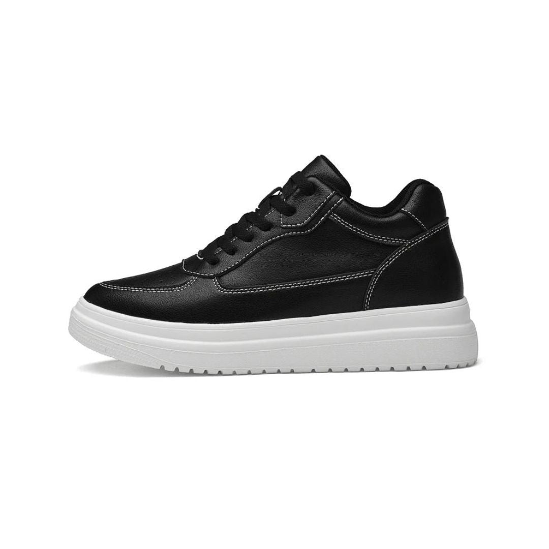 Witte verhoogde sneakers voor mannen, +10 cm lengtevergroting, subtiel en stijlvol voor elke gelegenheid.