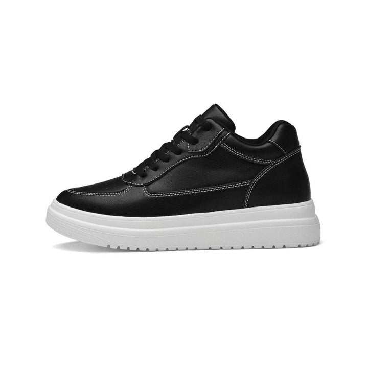Witte verhoogde sneakers voor mannen, +10 cm lengtevergroting, subtiel en stijlvol voor elke gelegenheid.