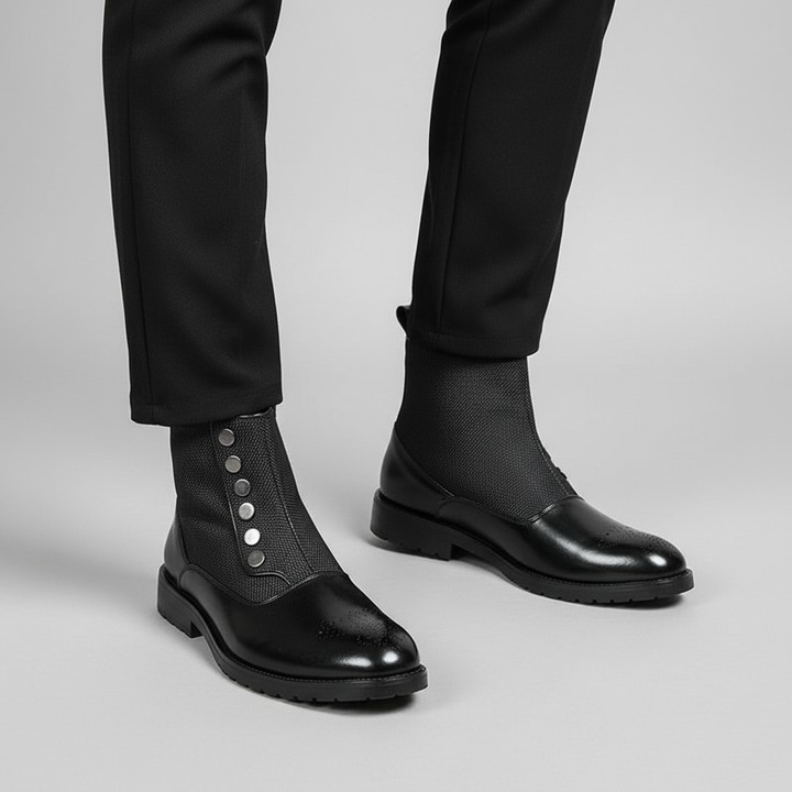 Groene lederen Julius heren boots, ideaal voor een formele of casual look, met superieur comfort en stijl.