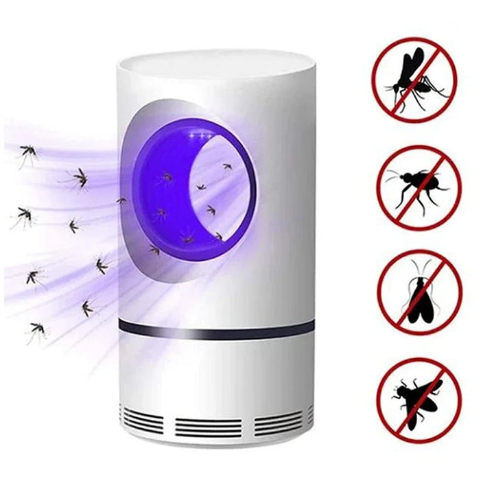 Stille Mosqura muggenval met USB-voeding, effectief voor thuis en slaapkamer, tegen insecten.