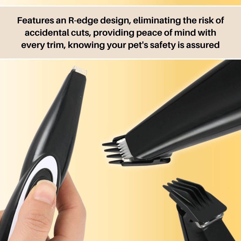 Een hond krijgt een nette vacht met de stille PerfectTrim precisietrimmer voor huisdieren.