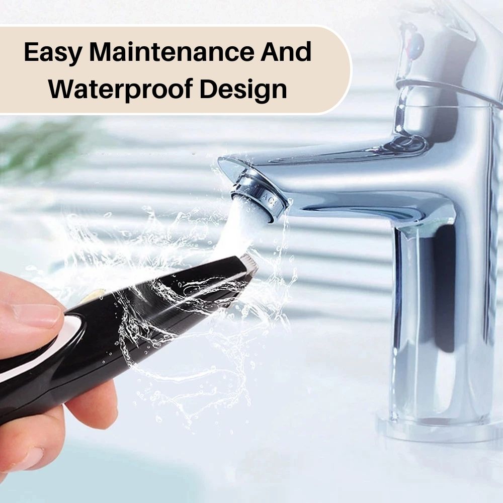 Professionele huisdier vachtverzorging thuis met de stille PerfectTrim precisietrimmer.