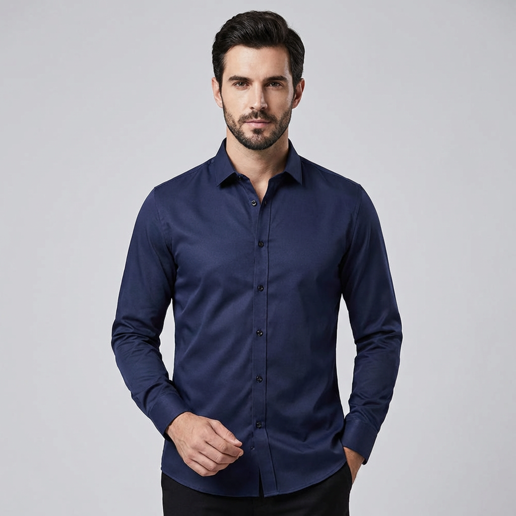Strijkvrij herenoverhemd, kreukvrij en comfortabel, perfect voor een zakelijke of casual look.