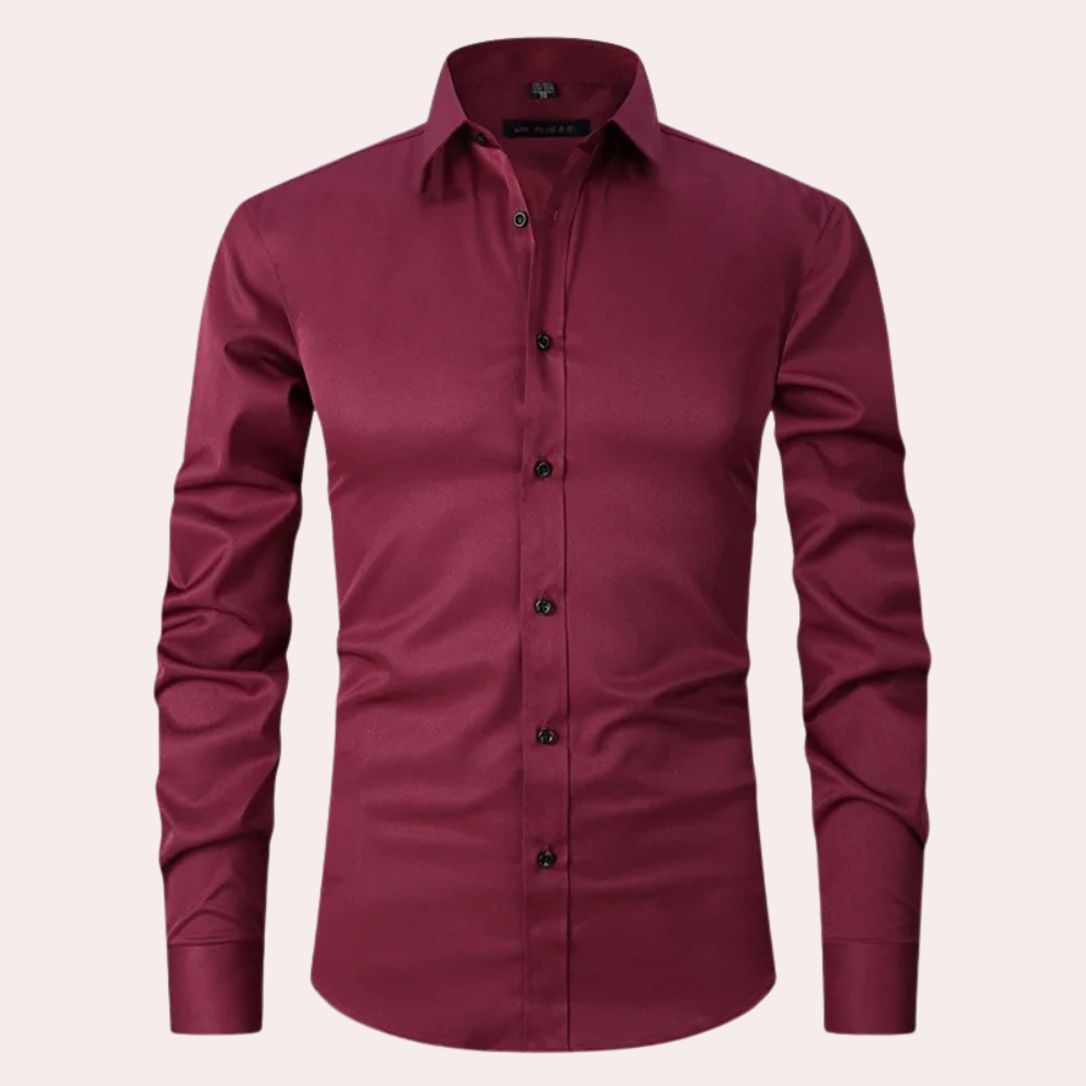 Modern slimfit strijkvrij overhemd voor heren, comfortabel en kreukvrij, ideaal voor de modebewuste man.