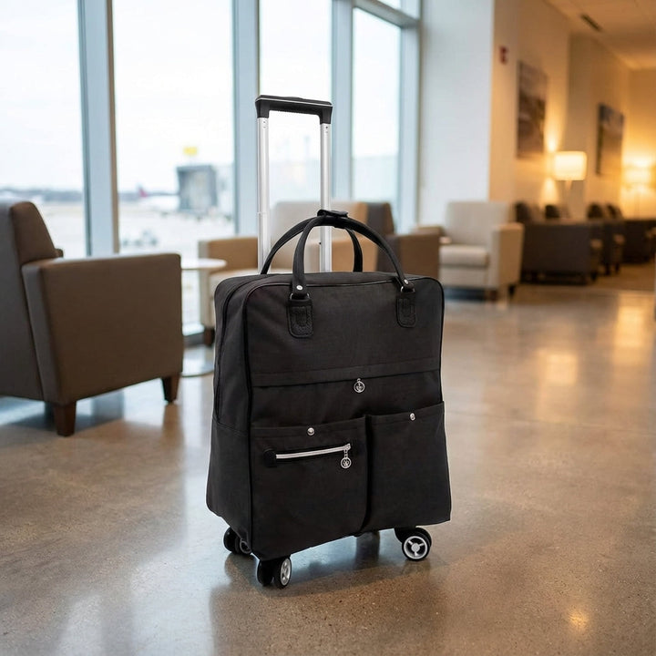 SwiftCabin compacte cabinekoffer Oxford stof met spinner wielen, ideaal voor moeiteloos reizen en handbagage.