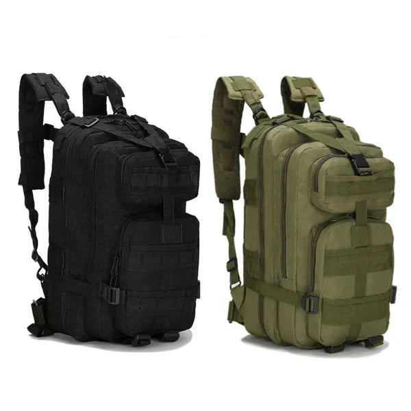 Compleet noodpakket in robuuste tactische rugzak (20L), essentieel voor veiligheid, EHBO en noodgevallen.