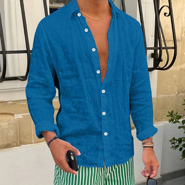 Modieus Taro zomerhemd voor heren, ademend en losvallend met korte mouwen, perfecte zomerkleding.