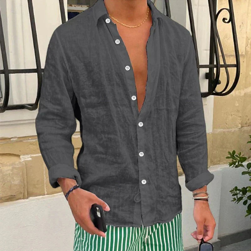 Ademend heren zomerhemd Taro, losvallend en comfortabel, ideaal voor elke casual zomergelegenheid.