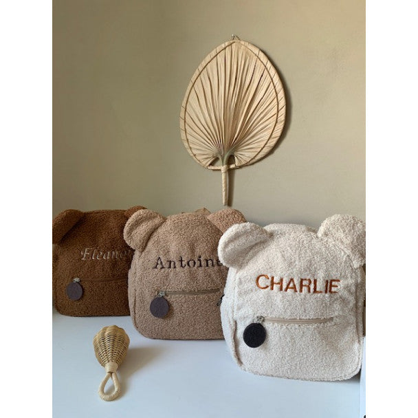 Schattige TeddyBuddy rugzak voor kinderen, zachte teddy stof, perfect voor kleine schouders en dagrugzak.