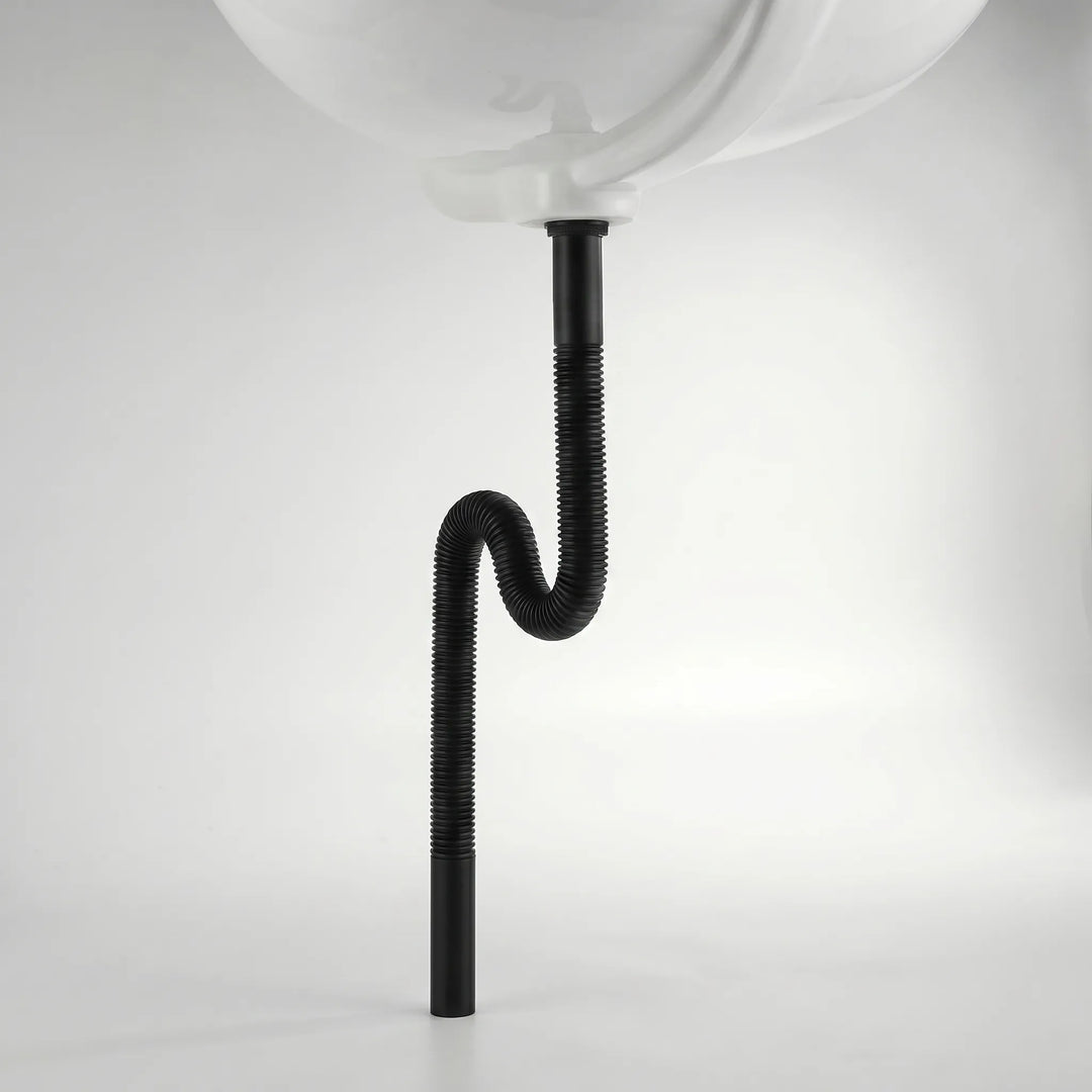 Design wastafel afvoer set, pop-up mechanisme, telescopisch verstelbaar, met geurstopper.