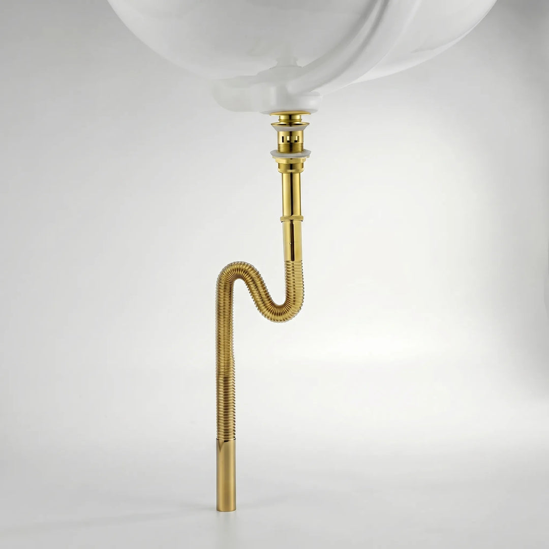 Geavanceerde pop-up afvoer met geurstop, telescopisch design van messing, geschikt voor badkamer.