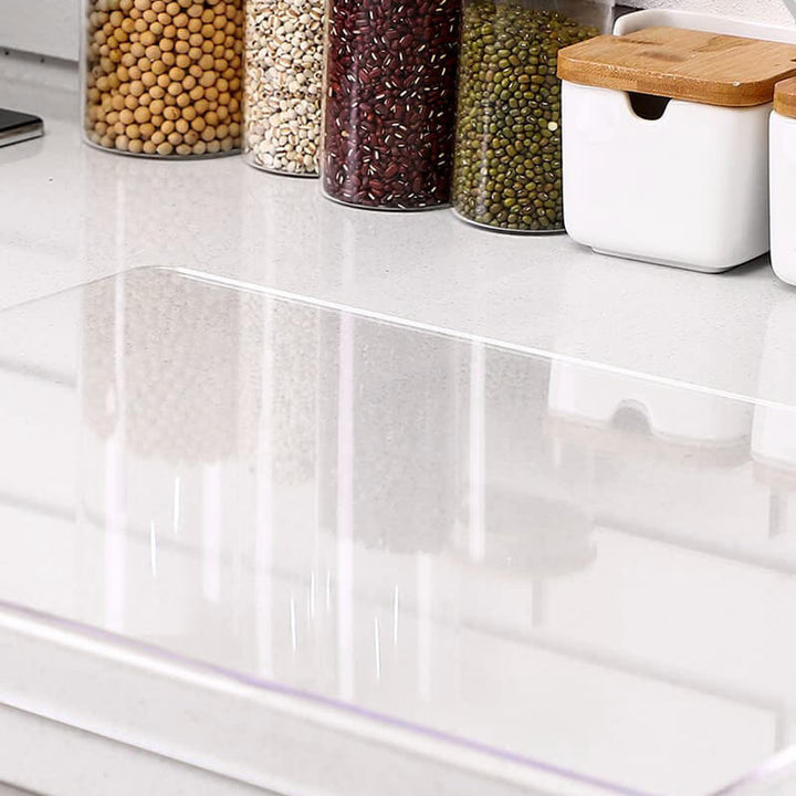 Premium transparante acryl snijplank met antislip voeten, perfect voor nauwkeurige en veilige voedselbereiding.