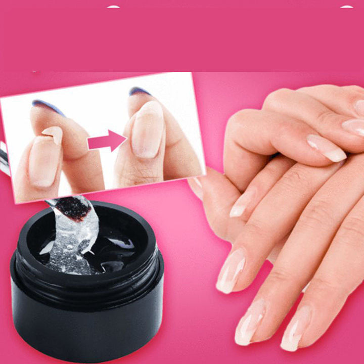 Resultaat: Gebroken nagel gerepareerd met AlisaNails gel; voor sterke, gezonde en natuurlijke nagels.