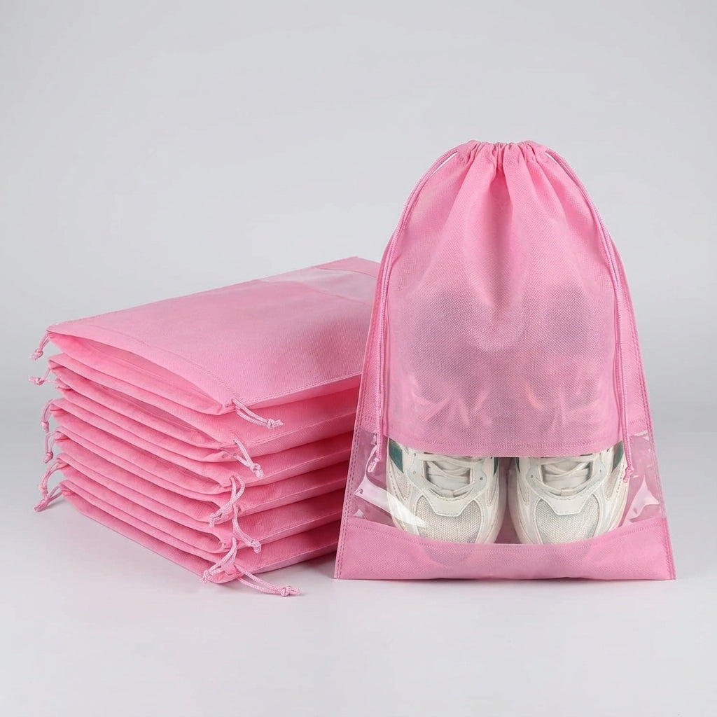 Lichtgewicht, duurzame trekkoord schoenzak voor reizen. Waterdicht en compact, houdt je schoenen en bagage beschermd.