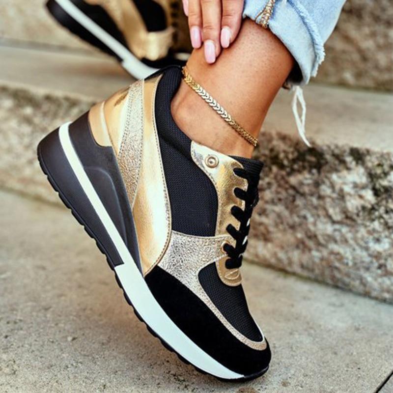 Detailopname van PetraSneaks dames sneakers. Trendy schoenen met hoog comfort en modieuze afwerking voor dames.